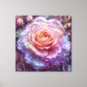 Wunderschön detaillierte Rose Leinwanddruck