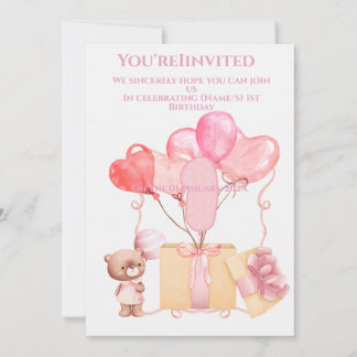 Wunderschön entworfen Mix Medium 1. Geburtstag Save The Date