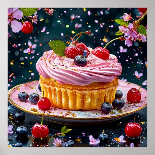 Wunderschön gefertigter Kuchen Poster (Vorne)