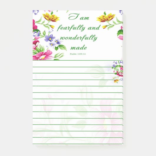 Wunderschön gemacht post-it klebezettel (Vorderseite)