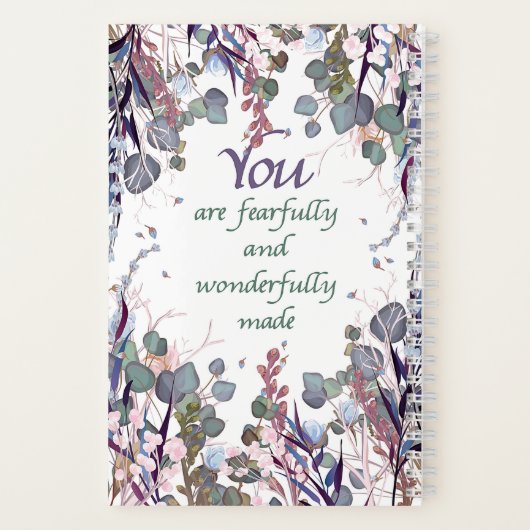 Wunderschön gemachte botanische Praise & Gebetszei Notizblock (Rückseite)