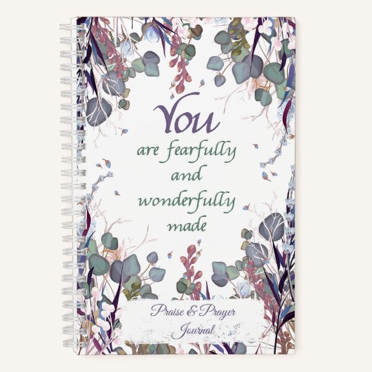 Wunderschön gemachte botanische Praise & Gebetszei Notizblock (Vorderseite)
