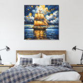 Wunderschön gerendertes Schiff Leinwanddruck (Insitu (Schlafzimmer))