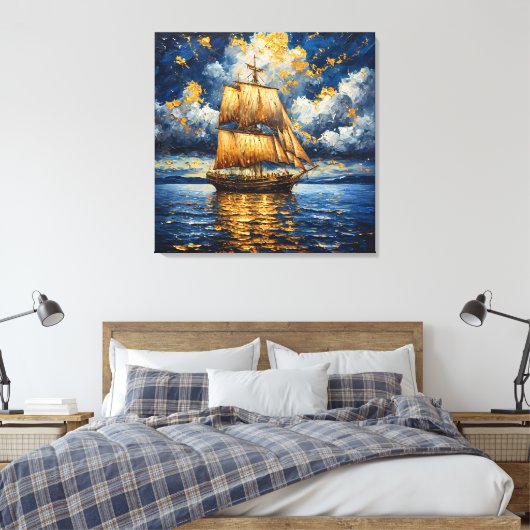 Wunderschön gerendertes Schiff Leinwanddruck (Insitu (Schlafzimmer))