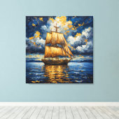 Wunderschön gerendertes Schiff Leinwanddruck (Insitu (Holzboden))