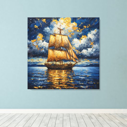 Wunderschön gerendertes Schiff Leinwanddruck (Insitu (Holzboden))