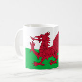 Wunderschön gestaltete walisische Flagge Kaffeetasse (Vorderseite Links)