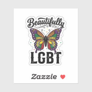Wunderschön LGBT Schmetterling Vintage Pride-Shirt Aufkleber