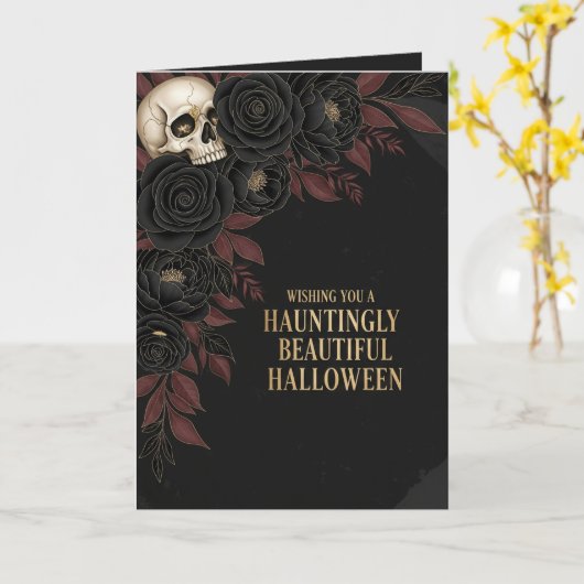 Wunderschön schöne Halloween-Karte Karte (Gelbe Blume)