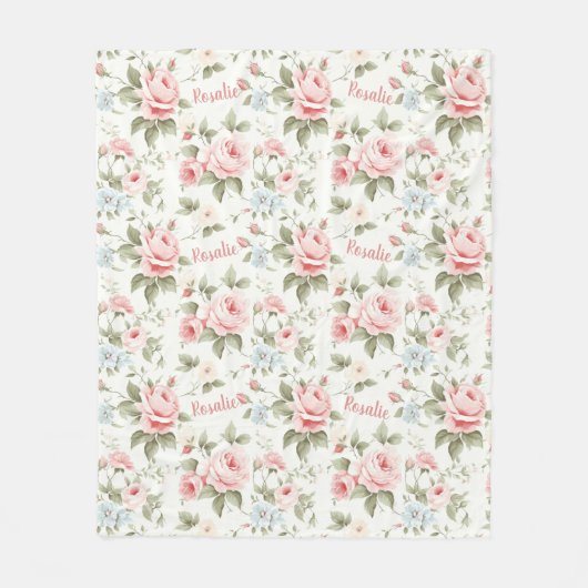 Wunderschön überall in Rosa Rose Name Blanka Fleecedecke (Vorderseite)