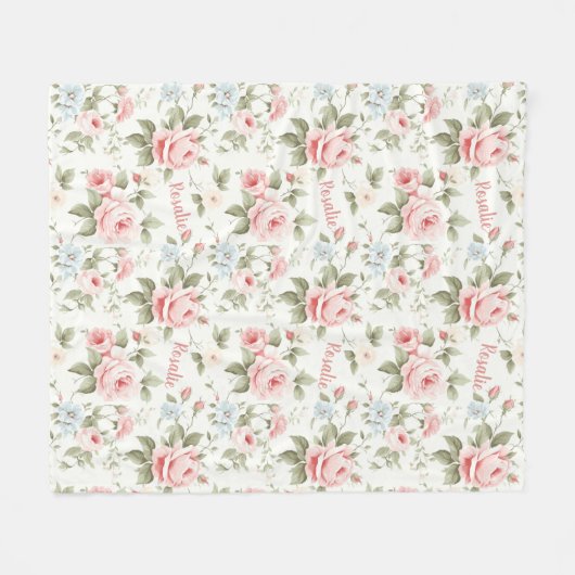 Wunderschön überall in Rosa Rose Name Blanka Fleecedecke (Vorderseite (Horizontal))