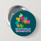 Wunderschön unvollständiges farbenfrohes Puzzletei Button (Vorne & Hinten)