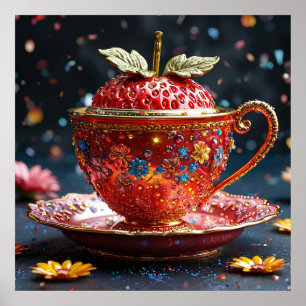 Wunderschön verzückte Teetasse Poster