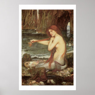 Wunderschön Viktorianische Kunstzeitschrift Mermai Poster