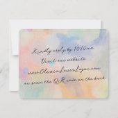 Wunderschöne abstrakte Aquarell-Moderne-Script-Hoc RSVP Karte (Vorderseite)