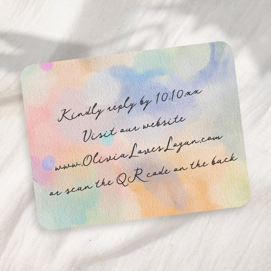 Wunderschöne abstrakte Aquarell-Moderne-Script-Hoc RSVP Karte