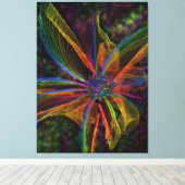 Wunderschöne Abstrakte Blume Wrapped Canvas Leinwanddruck (Insitu (Holzboden))