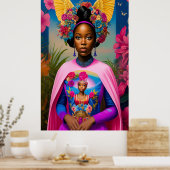 Wunderschöne afrikanische Prinzessin mit Flügeln Poster (Küche)