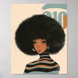 Wunderschöne afroamerikanische Frau Poster