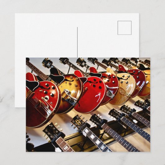 Wunderschöne akustische Gitarre Postkarte (Vorne/Hinten)