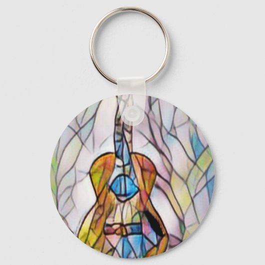 Wunderschöne akustische Gitarre Schlüsselanhänger (Vorderseite)