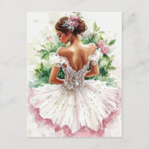 Wunderschöne Aquarell Ballerina im Tutu Postkarte