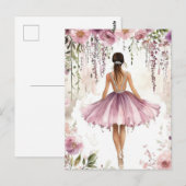 Wunderschöne Aquarell Ballerina im Tutu Postkarte (Vorne/Hinten)