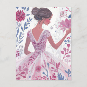 Wunderschöne Aquarell Ballerina im Tutu Postkarte