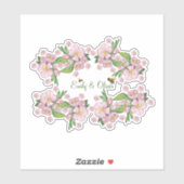 Wunderschöne Aquarellbäume Blume und е е Aufkleber (Blatt)