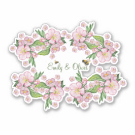 Wunderschöne Aquarellbäume Blume und е е Aufkleber