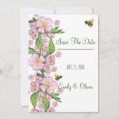 Wunderschöne Aquarellbäume Blume und е е Einladung (Vorderseite)