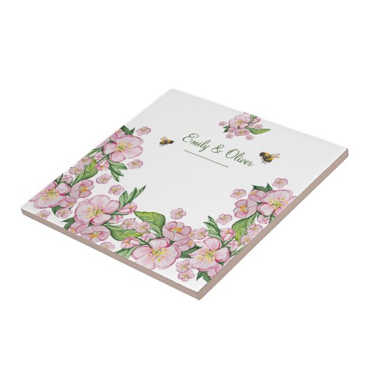 Wunderschöne Aquarellbäume Blume und е е Fliese (Seite)