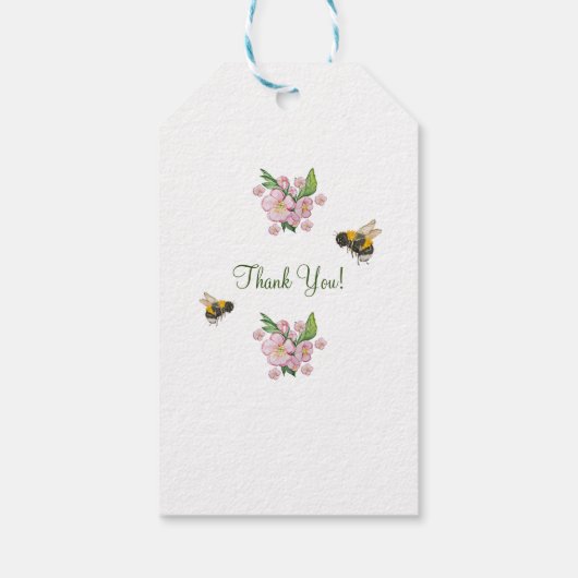 Wunderschöne Aquarellbäume Blume und е е Geschenkanhänger (Rückseite)