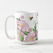 Wunderschöne Aquarellbäume Blume und е е Kaffeetasse (Links)