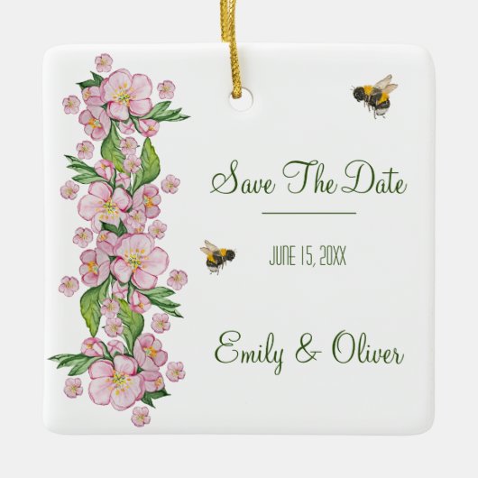 Wunderschöne Aquarellbäume Blume und е е Keramikornament (Vorderseite)