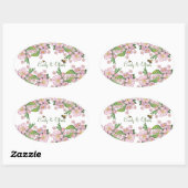 Wunderschöne Aquarellbäume Blume und е е Ovaler Aufkleber (Blatt)