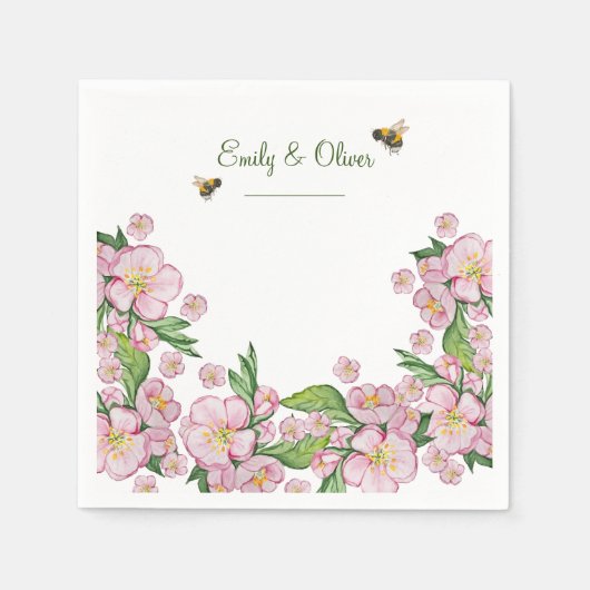 Wunderschöne Aquarellbäume Blume und е е Serviette (Vorderseite)