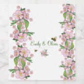 Wunderschöne Aquarellbäume Blume und е е Weinetikett (Einzelnes Label)