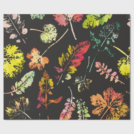 wunderschöne Aquarellmuster von Blätter. Geschenkpapier (Flach)