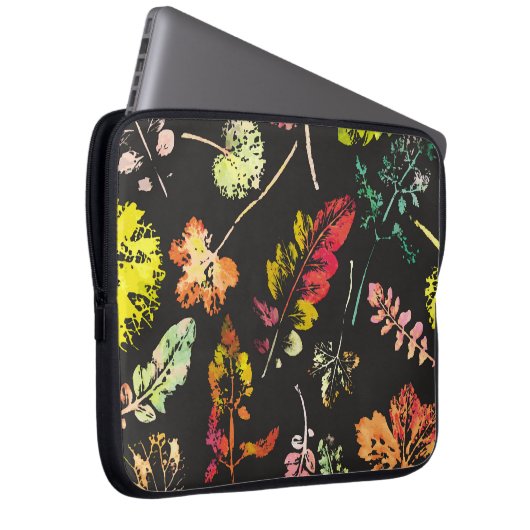 wunderschöne Aquarellmuster von Blätter. Laptopschutzhülle (Vorne Rechts)