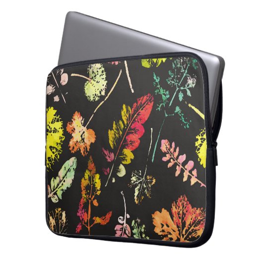 wunderschöne Aquarellmuster von Blätter. Laptopschutzhülle (Vorderseite Links)