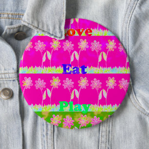 Wunderschöne atemberaubende farbenfrohe Flora-Text Button