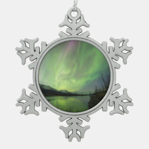 Wunderschöne Aurora Schneeflocken Zinn-Ornament