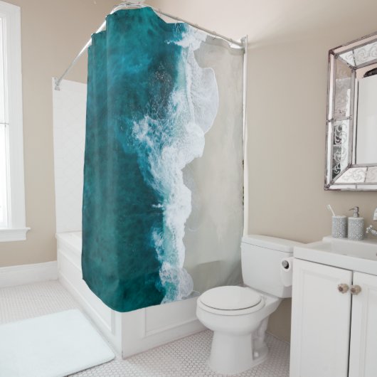 Wunderschöne Aussicht auf den Ozean Duschvorhang (Beispiel)