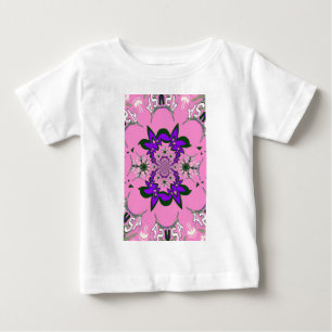 Wunderschöne Baby-Rosa Blumen mit Violettem Farbto Baby T-shirt