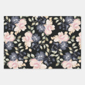 wunderschöne, bemalte Aquarellfarben-Blume Geschenkpapier Set (Vorderseite 2)