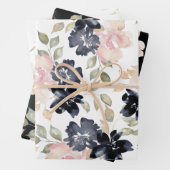 wunderschöne, bemalte Aquarellfarben-Blume Geschenkpapier Set (Beispiel)