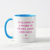 Wunderschöne beste Lehrerin überhaupt Rosa Liebe Tasse (Links)
