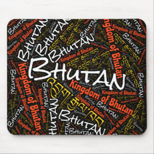 Wunderschöne Bhutan Flag Farben Patriotic Mousepad