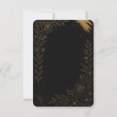 Wunderschöne Black and Gold Wedding RSVP Card (Rückseite)